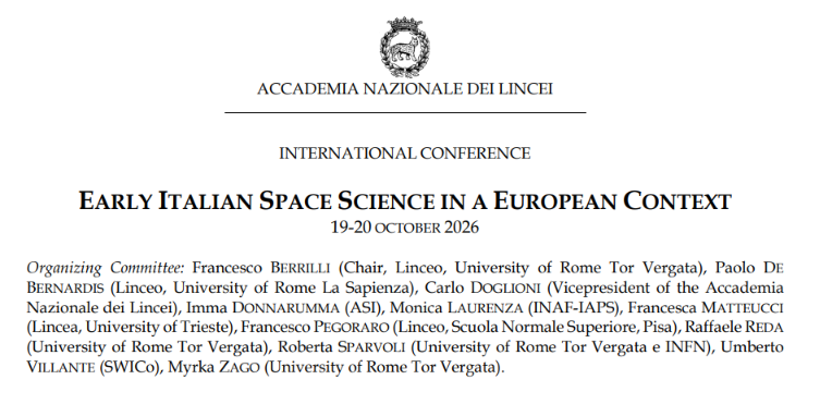 Convegno: Early Italian Space Science in a European Context